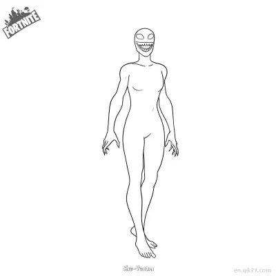 Free printable She-Venom 02 Coloring Page - Free PDF Printable Fortnite Coloring Sheets coloring page